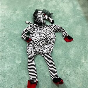 Zebra Striped Kids One Piece Costume with head cover